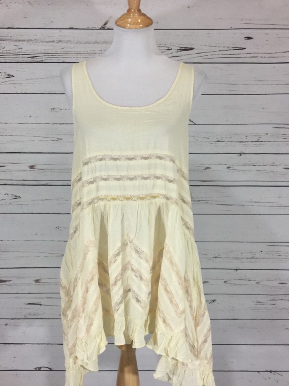FREE PEOPLE Boho Trapeze Lace Voile Mini Tank Dress - Picture 5 of 11